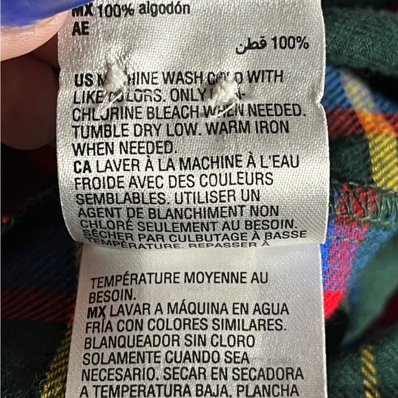 Club Room Red and Green Plaid Button Down Shirt Medium Cotton - Picture 10 of 11